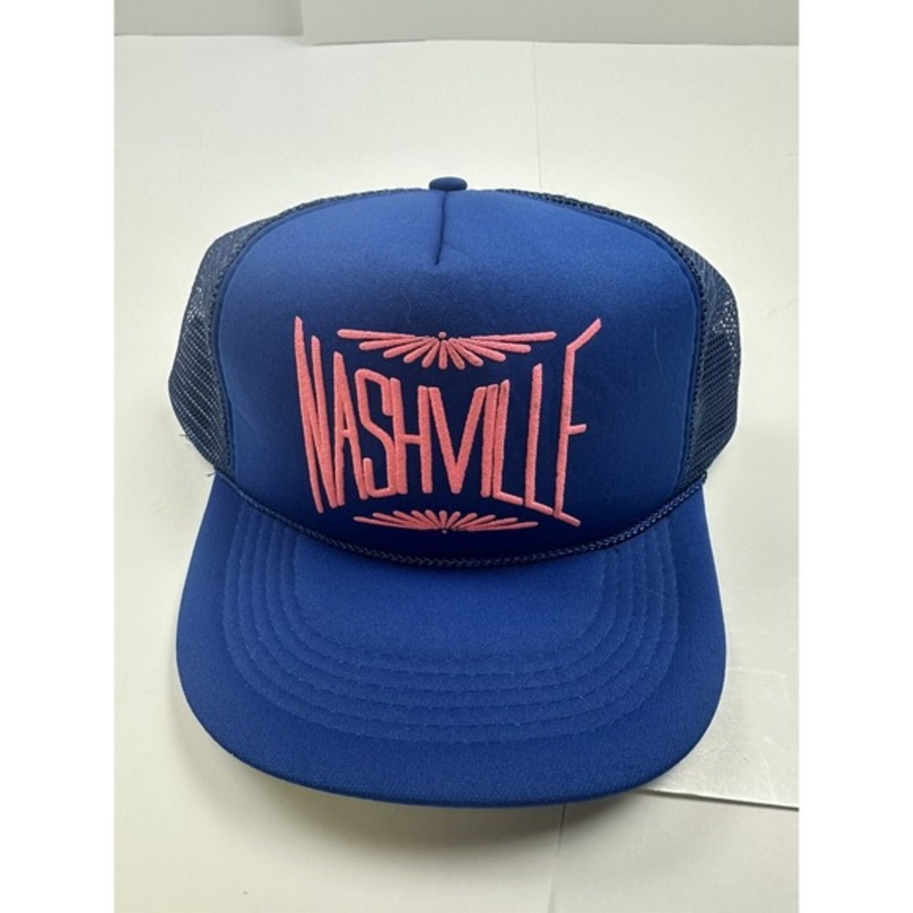 Vintage Nashville Music‎ City Blue Trucker Mesh Snapback Hat Cap